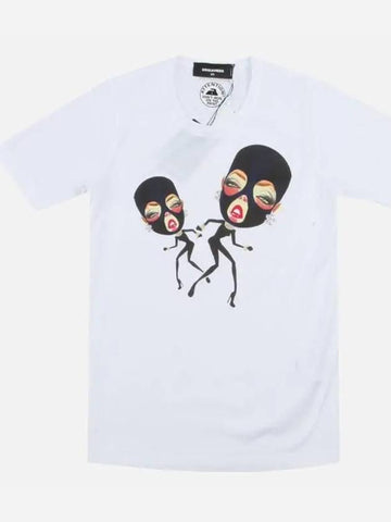 14FW Twin Bugler Print Tee S75GC0683 100 - DSQUARED2 - BALAAN 1