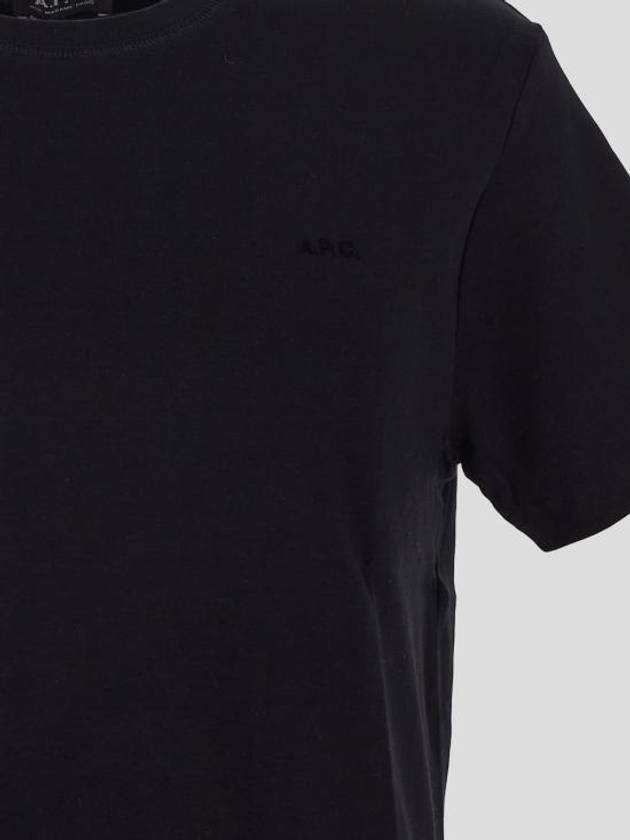 Lewis Cotton Short Sleeve T-Shirt Black - A.P.C. - BALAAN 4