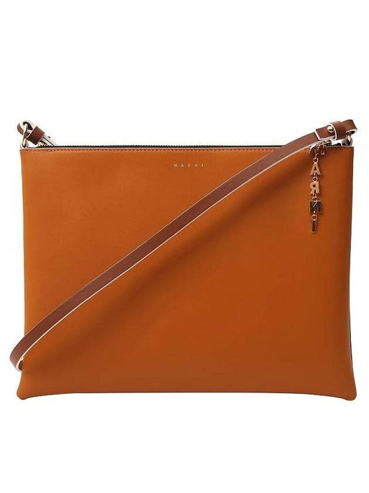 Two-Tone Leather Cross Bag Brown - MARNI - BALAAN 1