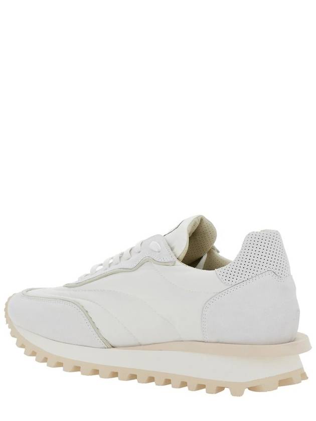 White Sneakers With Logo On The Tongue In Suede And Tech Fabric Blend Man - ELEVENTY MILANO - BALAAN 3