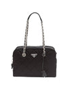 Prada Pocono Nylon Quilted Chain Shoulder Bag Black - PRADA - BALAAN 1