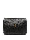 Gaby Quilted Leather Cosmetic Pouch Clutch Bag Black - SAINT LAURENT - BALAAN 1