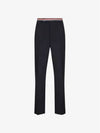 Low Rise Backstrap Super 120 Twill Straight Pants Navy - THOM BROWNE - BALAAN 2