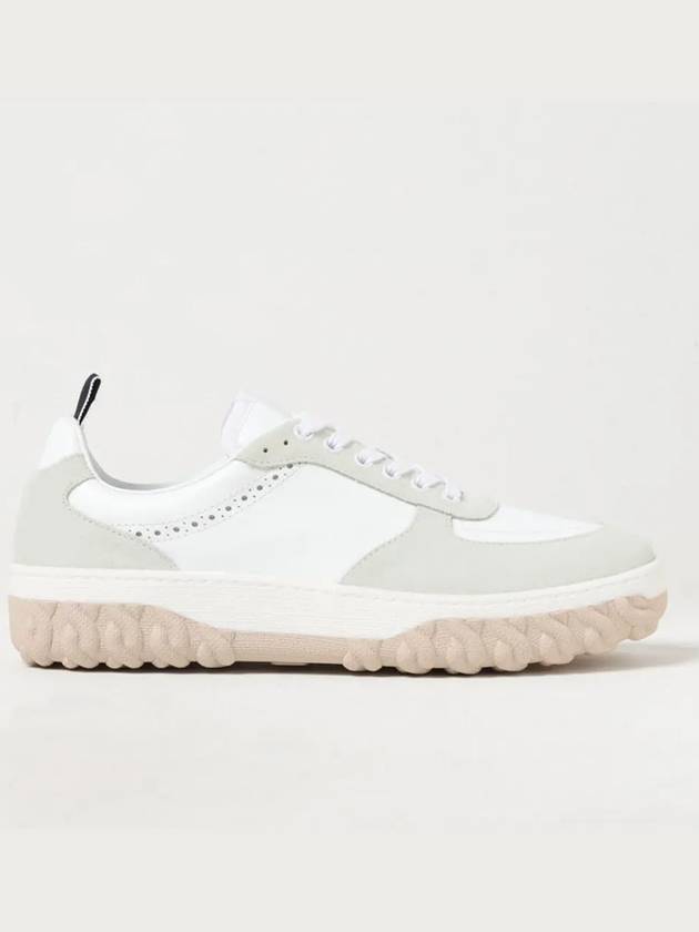 Letterman Panel Lace-Up Low-Top Sneakers White - THOM BROWNE - BALAAN 2