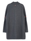 Arm Banding Striped Car Voile Wool Single Coat Grey - THOM BROWNE - BALAAN 3