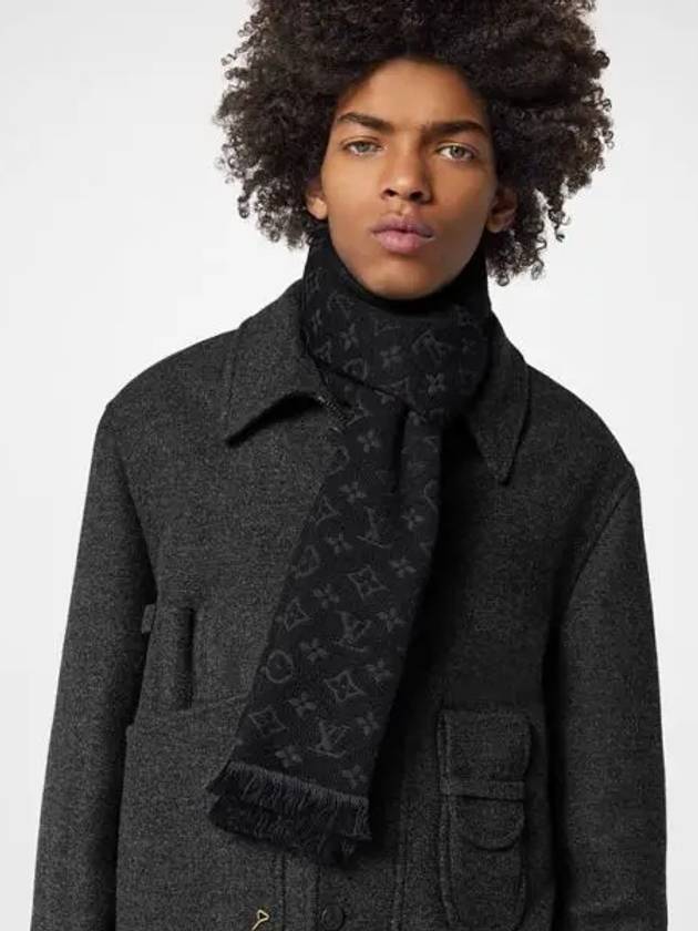 Monogram Classic Wool Scarf Black - LOUIS VUITTON - BALAAN 2