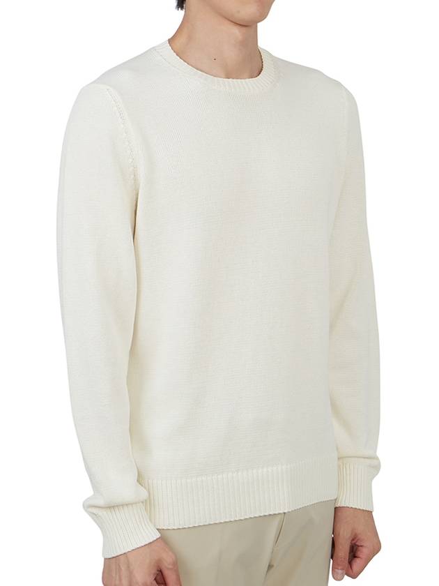 Men's Crew Neck Wool Knit Top Latte - DRUMOHR - BALAAN 4