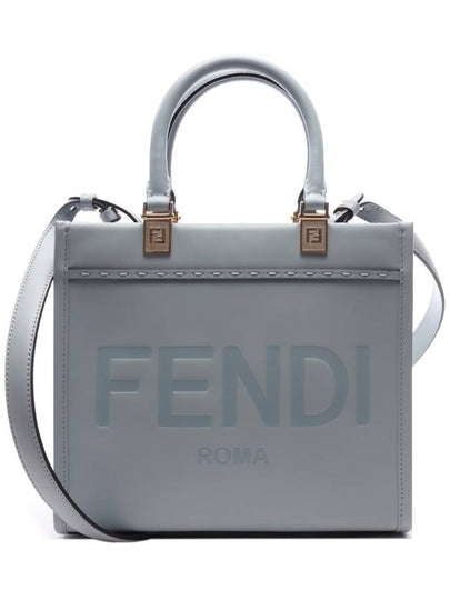 Sunshine Embossed Logo Small Tote Bag Light Blue - FENDI - BALAAN 2