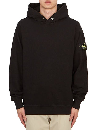 Compass Badge Cotton Hoodie Black - STONE ISLAND - BALAAN 2