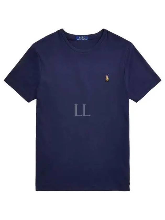 Embroidered Logo Pony Short Sleeve T-Shirt Navy - POLO RALPH LAUREN - BALAAN 2