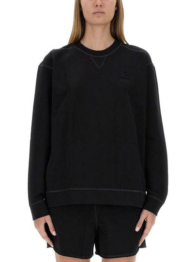 Isoli Drop Shoulder Sweatshirt Black - GANNI - BALAAN 2