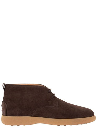 Suede Lace-Up Ankle Boots Brown - TOD'S - BALAAN 2