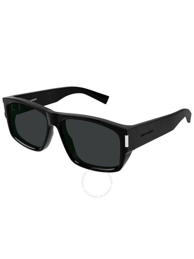 Saint Laurent Dark Grey Rectangular Men's Sunglasses SL 689 001 59 - SAINT LAURENT - BALAAN 1