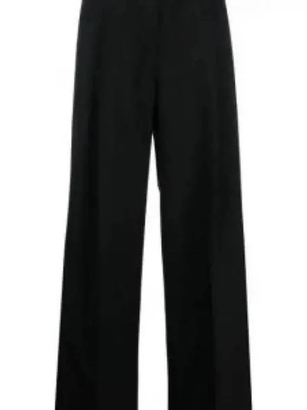 High Waist Wool Wide Pants Black - BURBERRY - BALAAN 2