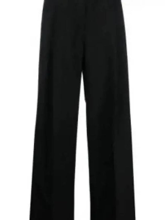 High Waist Wool Wide Pants Black - BURBERRY - BALAAN 2