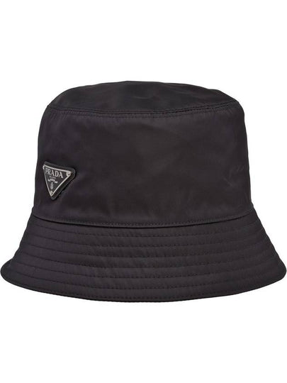 Triangle Logo Re-nylon Bucket Hat Black - PRADA - BALAAN 2