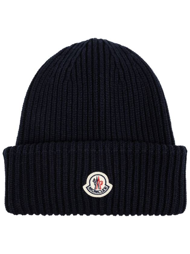 Wool Cashmere Beanie Navy - MONCLER - BALAAN 1