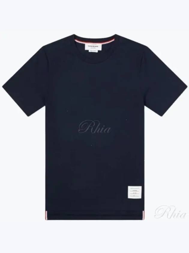 Men's Side Slit Relaxed Short Sleeve T-Shirt Navy - THOM BROWNE - BALAAN 2