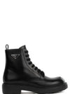 Brushed leather ankle boots black - PRADA - BALAAN 2