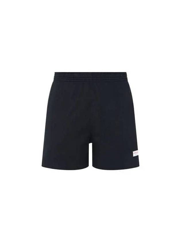 UNISEX Logo Label Cotton Shorts Black 270091 - ALEXANDER WANG - BALAAN 1