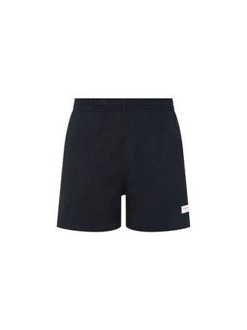 UNISEX Logo Label Cotton Shorts Black 270091 - ALEXANDER WANG - BALAAN 1