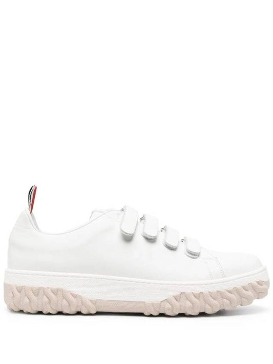 Vitello Calf Court Low Top Sneakers White - THOM BROWNE - BALAAN 1