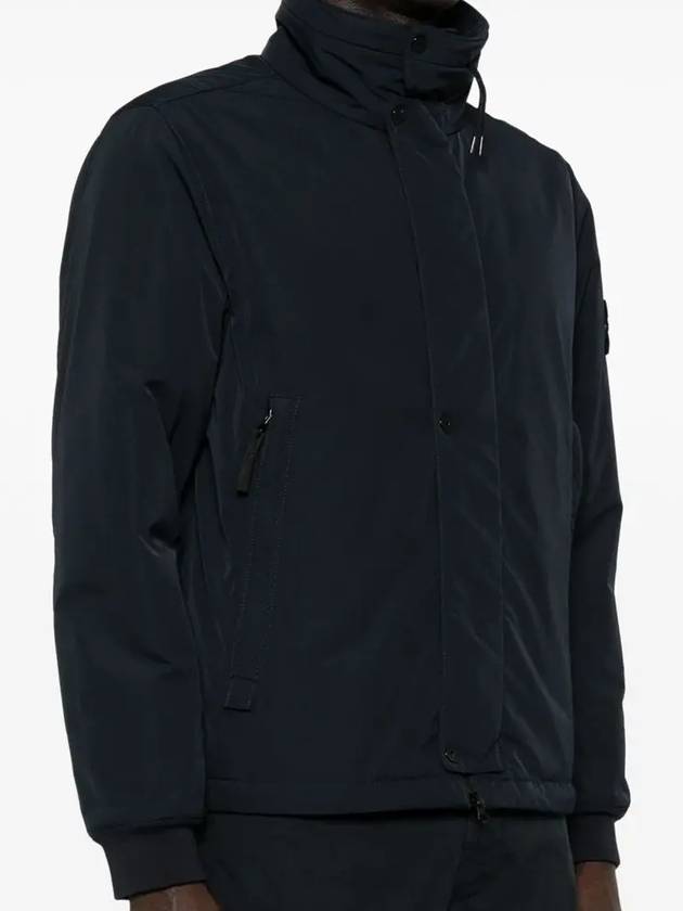 Logo Micro Twill  Zip Up Jacket Navy - STONE ISLAND - BALAAN 4