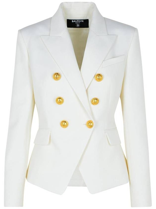 Balmain White Virgin Wool Blazer - BALMAIN - BALAAN 1