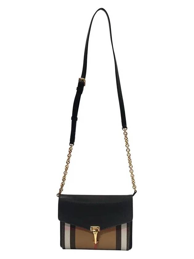 House Check Leather Macken Chain Cross Bag Black - BURBERRY - BALAAN 10