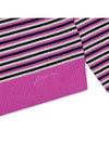 Striped Cashmere Polo Knit Top Fucsia - GANNI - BALAAN 5