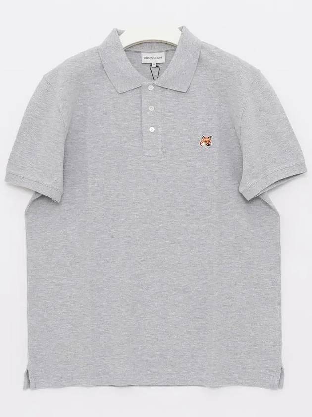 Fox Head Patch Cotton Polo Shirt Grey - MAISON KITSUNE - BALAAN 2