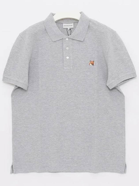 Fox Head Patch Cotton Polo Shirt Grey - MAISON KITSUNE - BALAAN 2