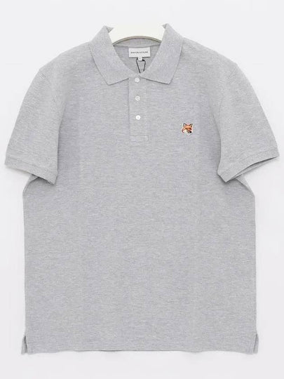 Fox Head Patch Cotton Polo Shirt Grey - MAISON KITSUNE - BALAAN 2