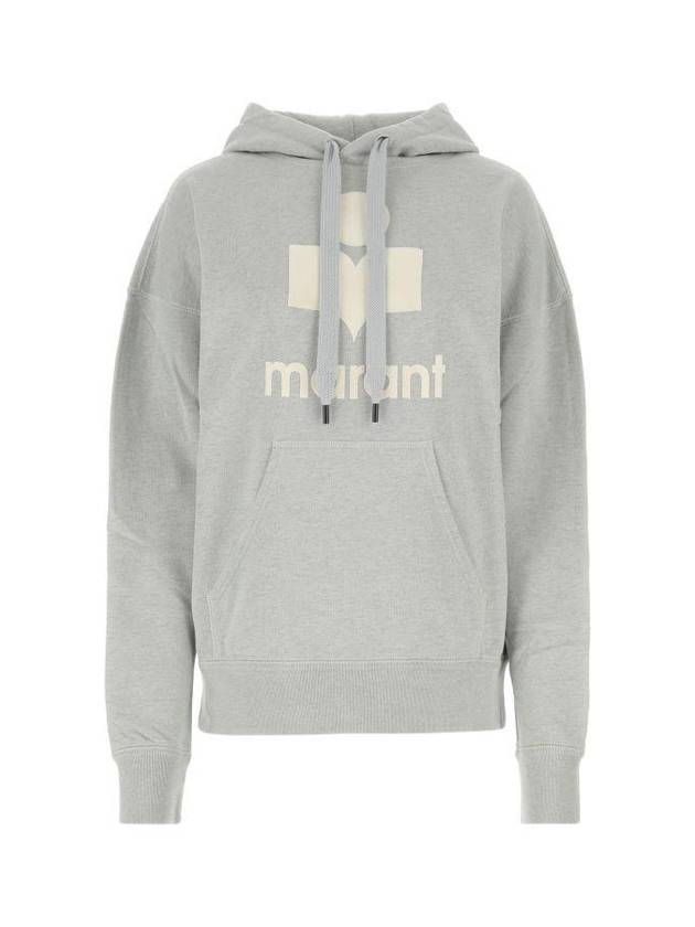 Logo Print Cotton Blend Hooded Top Gray - ISABEL MARANT ETOILE - BALAAN 1