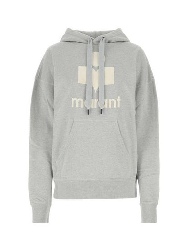 Logo Print Cotton Blend Hooded Top Gray - ISABEL MARANT ETOILE - BALAAN 1