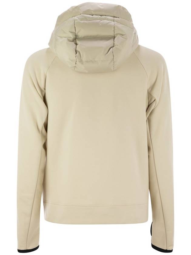 Padded Polartec hooded zip up beige - MONCLER - BALAAN 3