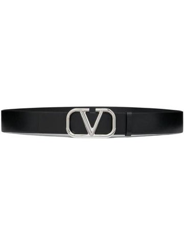 Garavani Logo Signature Belt Black - VALENTINO - BALAAN 1