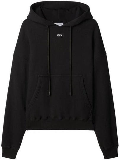 Logo Print Cotton Hoodie Black - OFF WHITE - BALAAN 2