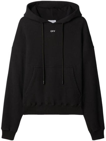 Logo Print Cotton Hoodie Black - OFF WHITE - BALAAN 1