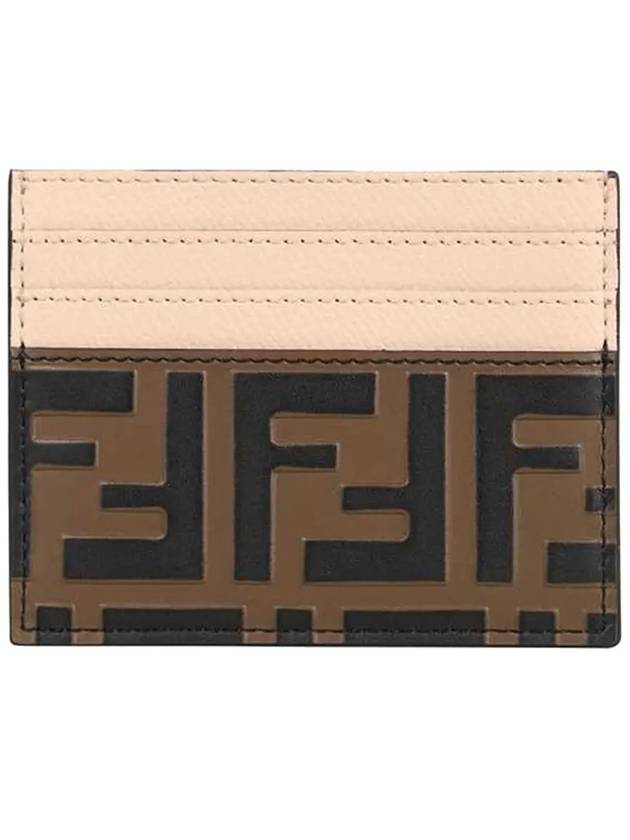 Logo Pattern Card Wallet Brown Pink - FENDI - BALAAN 4