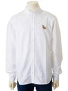 Dressed Fox Patch Relaxed Long Sleeve Shirt White - MAISON KITSUNE - BALAAN 2