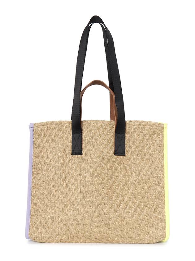 Lettering Jute Tote Bag Beige - CHLOE - BALAAN 4