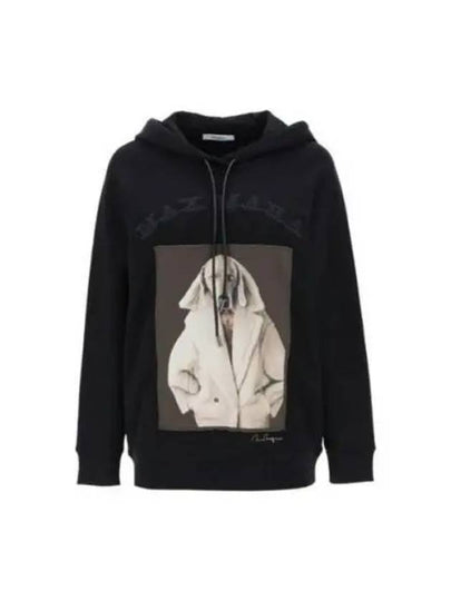 Lillo Graphic Print Cotton Hoodie Black - MAX MARA - BALAAN 2