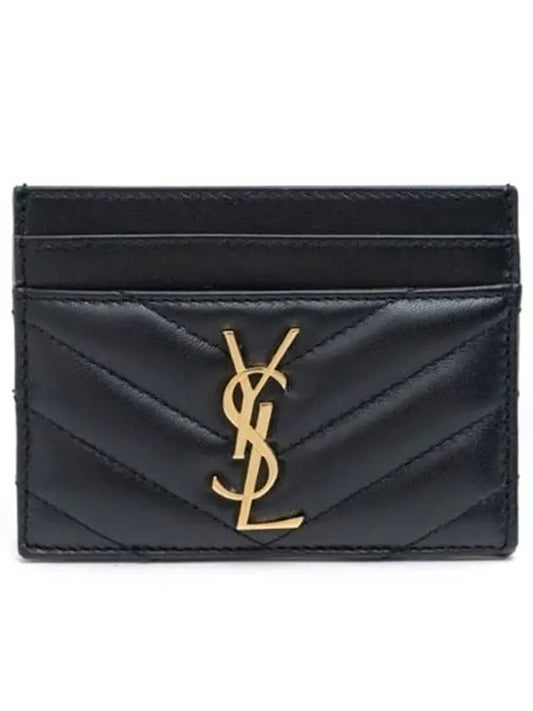 Cassandre Matelasse Lambskin Card Wallet Black - SAINT LAURENT - BALAAN 2