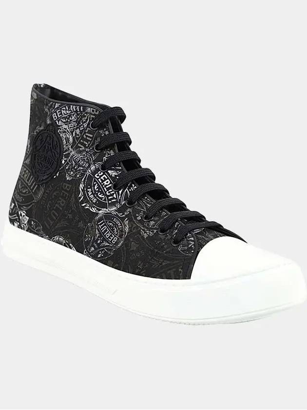 Men's Logo High Top Sneakers Black Shoes S5040 K78 - BERLUTI - BALAAN 4