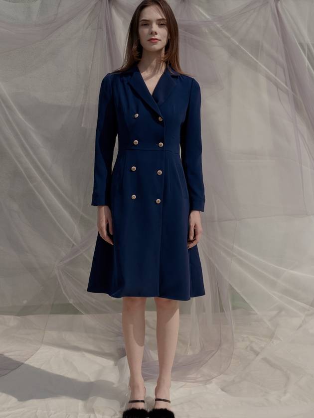 Double Button Trench Style DressNavy - SORRY TOO MUCH LOVE - BALAAN 2