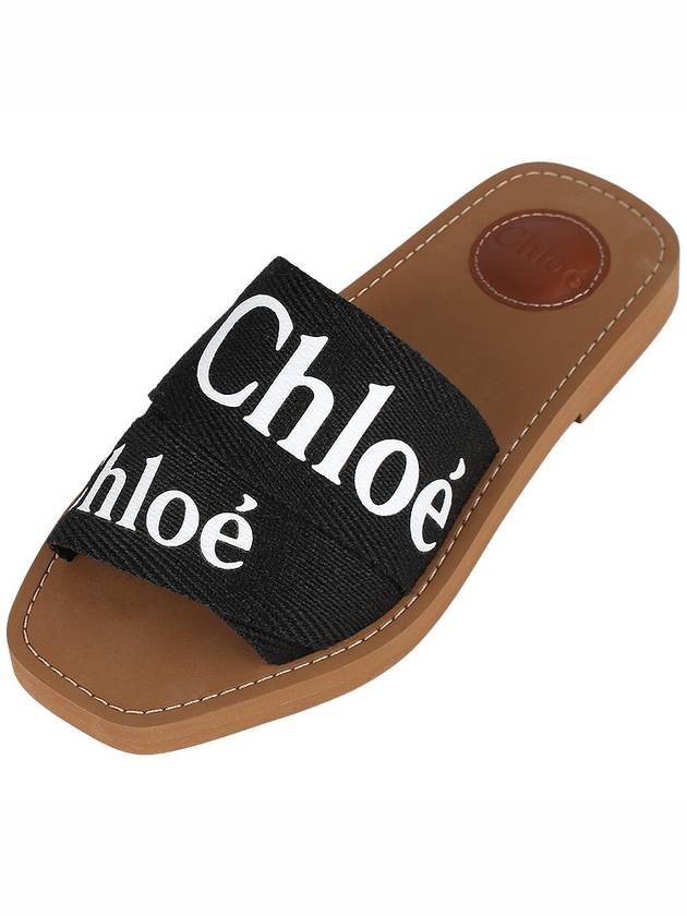 Woody Logo Flat Mule Slippers Black - CHLOE - BALAAN 8