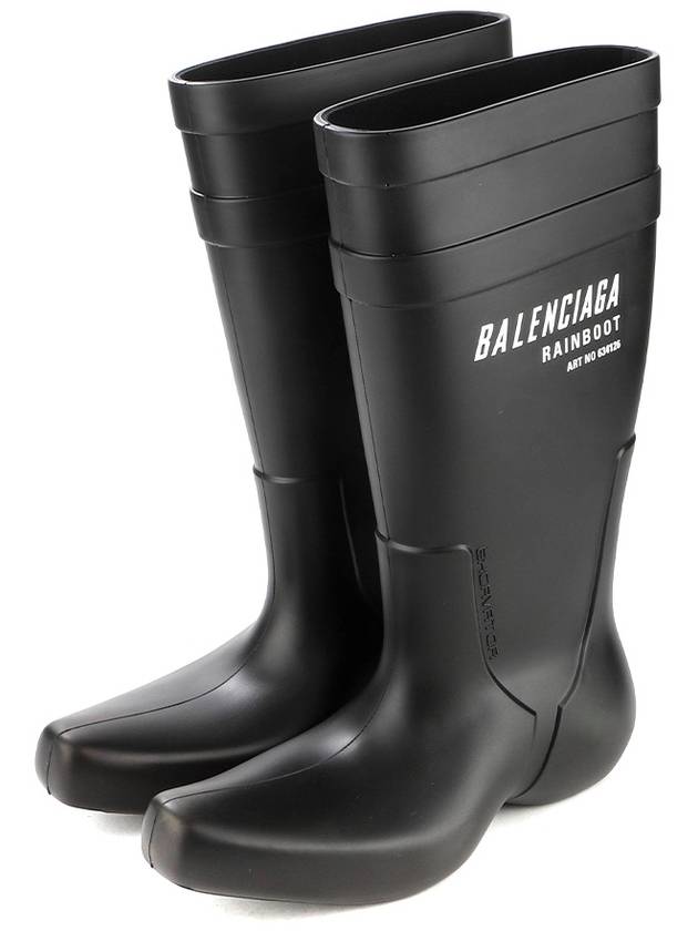 Explorator Logo Rain Boots Black - BALENCIAGA - BALAAN.