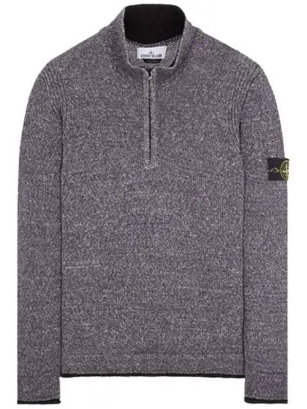 Colour Sprayed Tape Half Zip-up Regular Fit Knit Top Black - STONE ISLAND - BALAAN 2