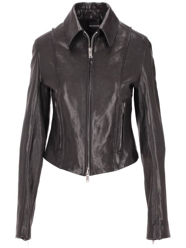 ESTER LEATHER BIKER JACKET VINTAGE LUX GRAINED LEA - ANN DEMEULEMEESTER - BALAAN 1